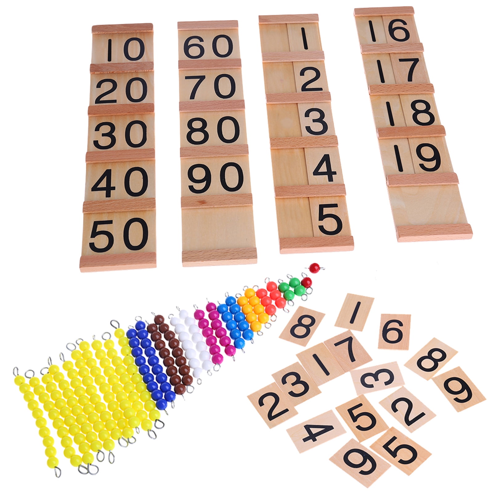 Wooden Math Intelligence Sticks Figures Kids Preschool Educational Toys Gift