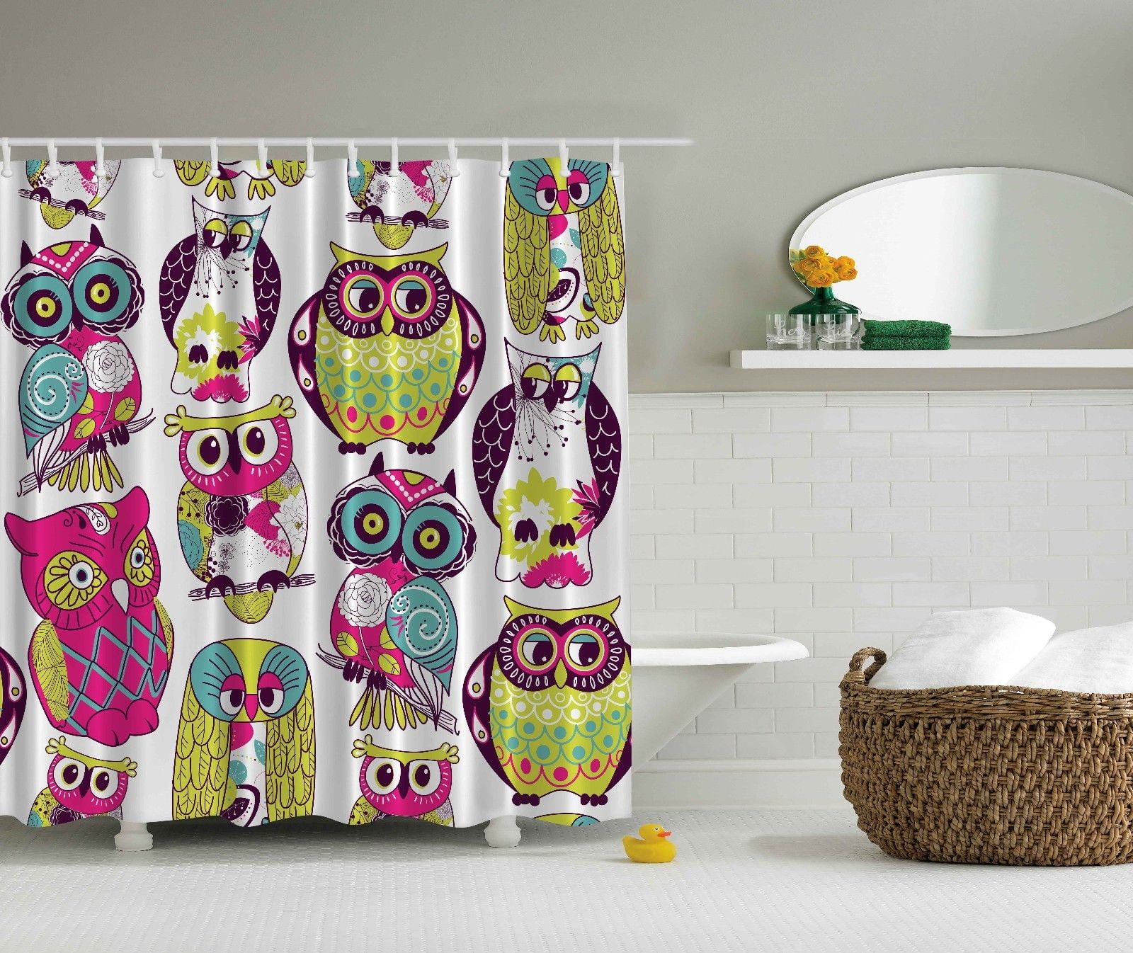 Owl Decor Eyes Cute Best Friends Forever Baby Kids Nursery Fun Shower Curtain Walmart Com Walmart Com