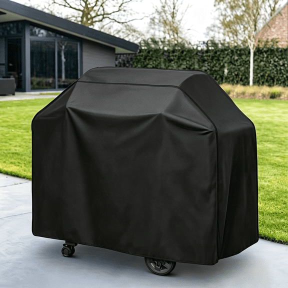 Paddsun BBQ Grill Cover, 75 Inch Heavy Duty Waterproof Outdoor Barbecue Grill Protector, Weather Resistant 500D Polyester with Windproof Drawstring, Black