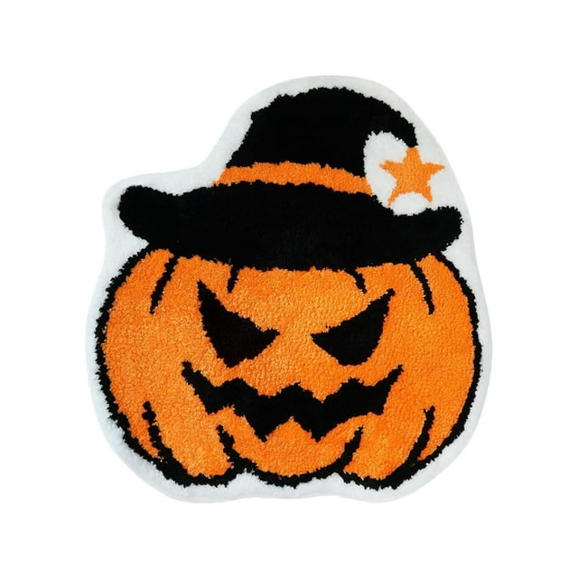 Tapis de Produit 2 / Titre de Produit Tapis de Salle de Bain Citrouille Tapis d'Halloween / Titre Concurrent de Plateforme Tapis de Salle de Bain d'Halloween pour Coiffage Saisonnier à la Maison