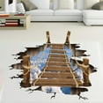 thumbnail image 3 of 3D Sky And White Cloud Wood Bridge Floor Sticker Wall Decal Non-Slip Home Decor, 3 of 8