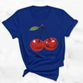 thumbnail image 2 of Busydd Womens Tops Stylish Cherries Graphic Tee Shirts Round Neck Short Sleeve Summer Tops Regular Casual T-Shirts for Women, 2 of 5