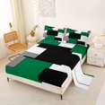 thumbnail image 2 of Castle Fairy Hippie Stacked Rectangle King Sheets 4pcs,Bohemian Square Border Bedding,Emerald Gray Black White,1 Flat Sheet, 1 Fitted Sheet and 2 Pillowcases, 2 of 7