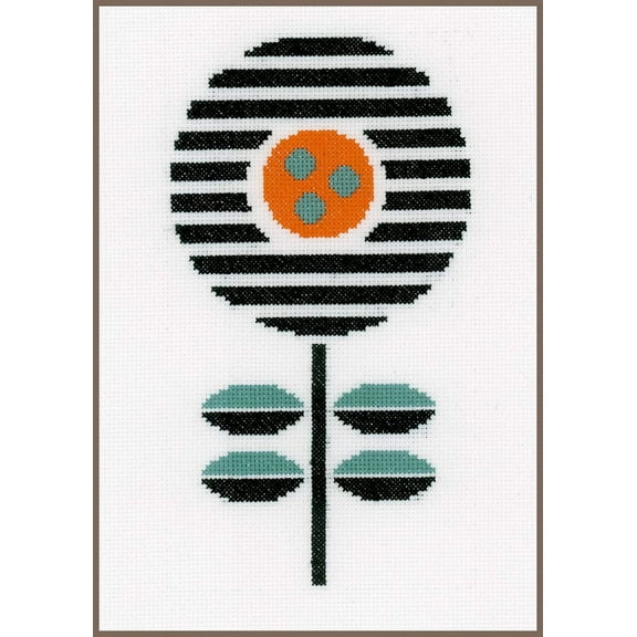 Vervaco Counted Cross Stitch Kit Abstract Flower 5.6" x 10"