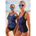 thumbnail image 5 of Swimsuits for All Women's Chlorine Resistant Sweetheart Zip Front Tankini Top, 5 of 6