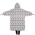 thumbnail image 2 of Oversized Wearable Blanket Hoodie,White Christmas Deer and Tree Pattern Sherpa Blanket Hoodie with Super Pockets,Super Warm Fuzzy Pullover for Women & Men, 2 of 6