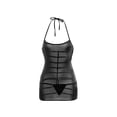 thumbnail image 4 of Camisón sexy con tirantes y falda hueca a la cadera para mujer, con forma de U, exfoliante, pasión, 4 of 4