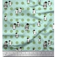 thumbnail image 1 of Soimoi Rayon Fabric Dot & Penguin Ocean Printed Fabric 1 Yard 56 Inch Wide, 1 of 1