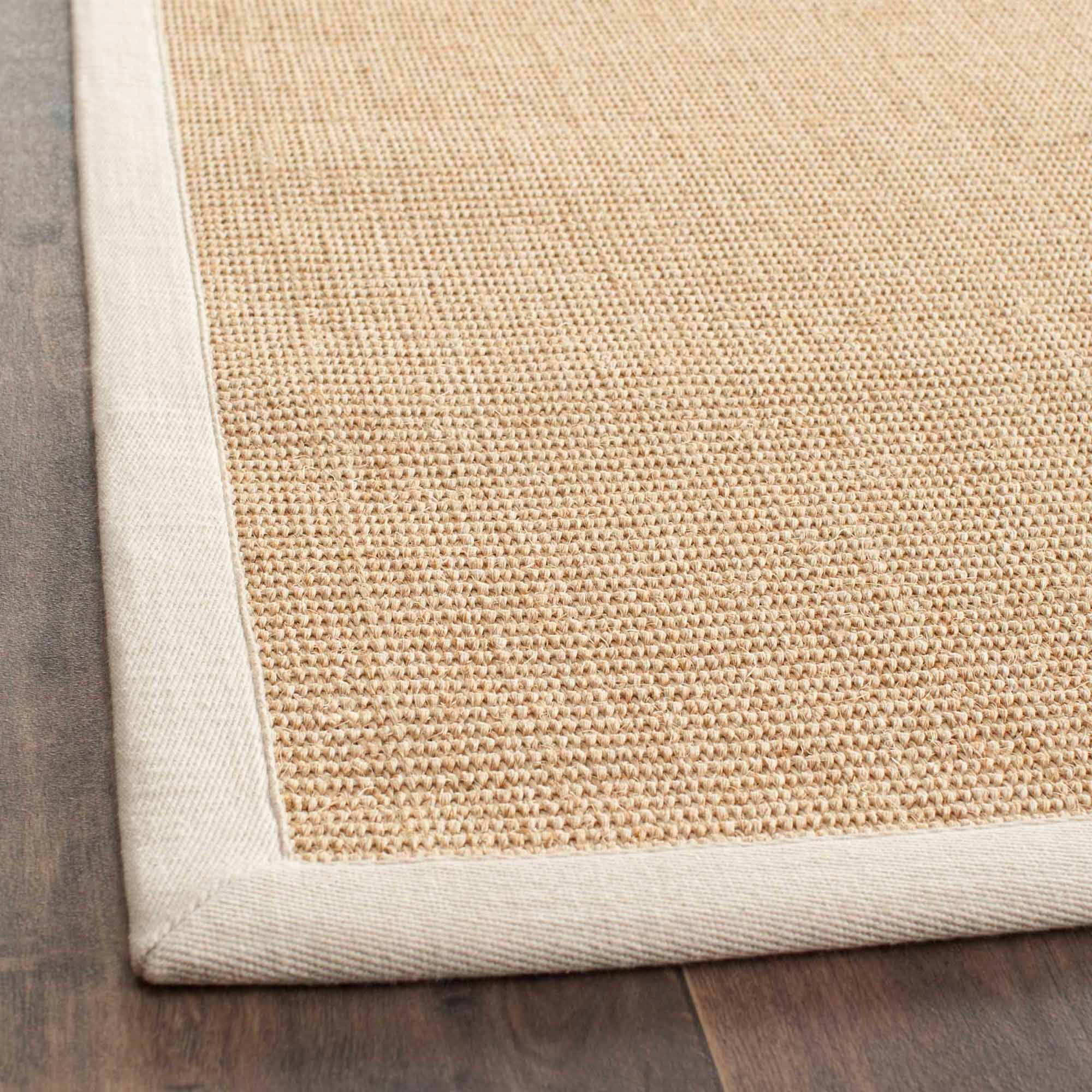 SAFAVIEH Natural Fiber Forrester Border Sisal Area Rug, Maize/Wheat, 8 ...