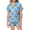 thumbnail image 1 of Kids V Neck Printed Short Pajama Set Boys Girls Sleepwear Spring Summer Loungewear Clothes, 1 of 4