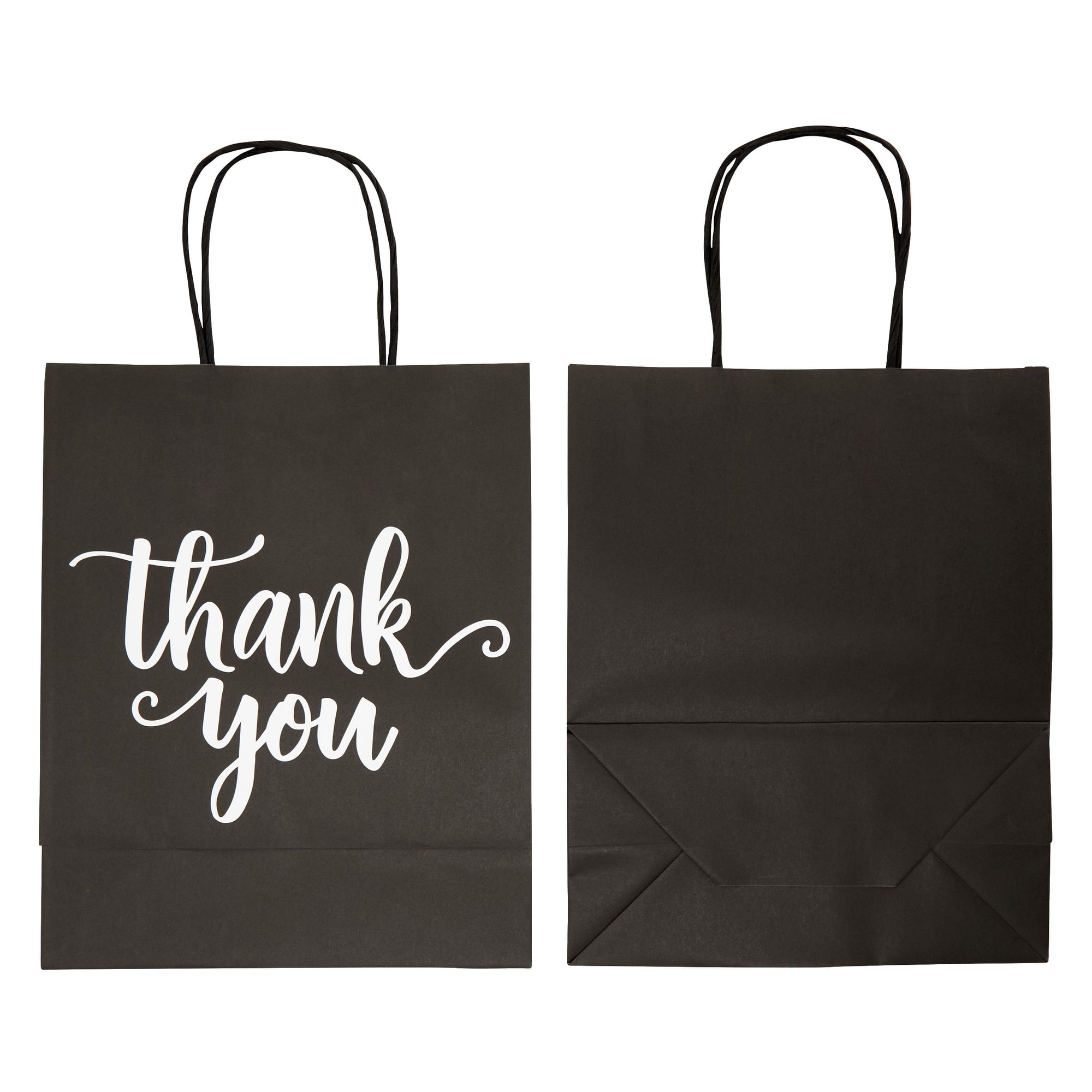 Buy Wholesale China Black Thank You Gift Bags With Handles Medium 8x10  Thank You Bags Fancy Paper Shopping Gift Bags With Gold Foil & Paper Bags  at USD 0.5