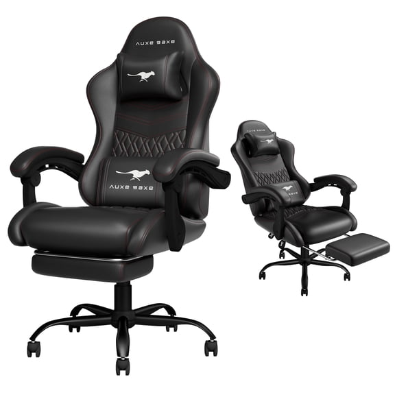 Auxe Gaxe Gaming Chairs for Adults with Footrest,Ergonomic PU Leather PC Gaming Chair,High Back Reclining Computer Desk Chair with Lumbar Support and Headrest