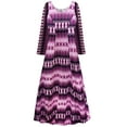 thumbnail image 1 of Plus size 6x Petite Womens Dress Purple Wavelength Print Long Sleeve Princess Cut, 1 of 4
