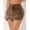 Coffee Brown, variant on Coffee Brown High-Waisted Bodycon Denim Mini Skirt With Front Pocket