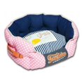 thumbnail image 1 of Pet Life PB59PKBLLG Touchdog Polka-Striped Polo Rounded Fashion Dog Bed, Large, 1 of 1