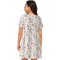 thumbnail image 2 of Bixox Flower Rabbit Pattern Women's Nightgown, Soft & Breathable Sleepwear, Round Neck Knee-Length Pajama Dress,Loungewear for Home & Sleep, 2 of 7