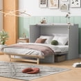 thumbnail image 6 of Harper & Bright Designs Queen Murphy Bed Cabinet Bed, Queen Size Murphy Bed with Storage Drawers, Wood Queen Wall Bed Murphy Bed Chest Murphy Bed Frame, White, 6 of 16