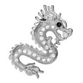 thumbnail image 1 of Esquirla Vintage Diamante Flying Dragon Brooch Pin Crystal Men Suits Accessory, 1 of 8
