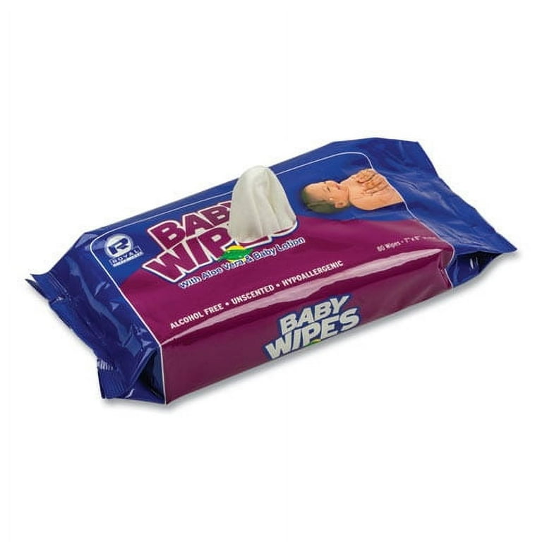 Baby Wipes Refill Pack, 8 x 7, Unscented, White, 80/Pack, 12 Packs/Carton Baby Wipes Refill Pack, 8 x 7, Unscented, White, 80/Pack, 12 Packs/Carton