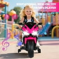 thumbnail image 7 of 12V Kids Electric Motorcycle Ride-On Toy with LED Light-Up Wheels & Training Wheels, Manual Throttle, Built-in Music, Bluetooth, and USB Port - Gift for Boys Girls Ages 3-6 (Pink), 7 of 7