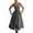 Gray, variant on Women's Spaghetti Strap Scoop Neck Dress Summer Sleeveless Backless Midi Dresses Cocktail Party Flowy A-Line Dress