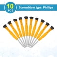 thumbnail image 3 of 10pcs PH1.2 Mini Phillips Screwdriver 3mm Shank Magnetic Cross Head 87mm Length for Small Appliances Repairs, Yellow, 3 of 7