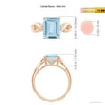 thumbnail image 4 of ANGARA Natural Twist Shank Emerald Cut 3 ct Aquamarine Statement Ring in 14K Rose Gold for Women (Size-10x8mm) | March Birthstone, Anniversary, Jewelry Gift for Women | Natural Aquamarine Ring, 4 of 9