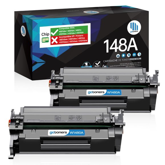 (New CHIP) Gotoners 148A Compatible Toner for HP 148A W1480A 148X W1480X, Work with HP Laserjet Pro 4001dw 4001dn 4001n MFP 4101fdw 4101dw 4101fdn Pri