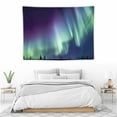 thumbnail image 3 of GOSMITH  Aurora Borealis Tapestry, Exquisite Atmosphere Solar Starry Sky Calming Night Image, Wide Wall Hanging for Bedroom Living Room Dorm, 40x30, Dark Blue Mint Green, 3 of 7