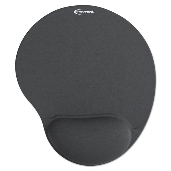 Innovera IVR50448 10.37 in. x 8.87 in. x 1 in. Non-Skid Mousepad with Gel Wrist Pad - Black