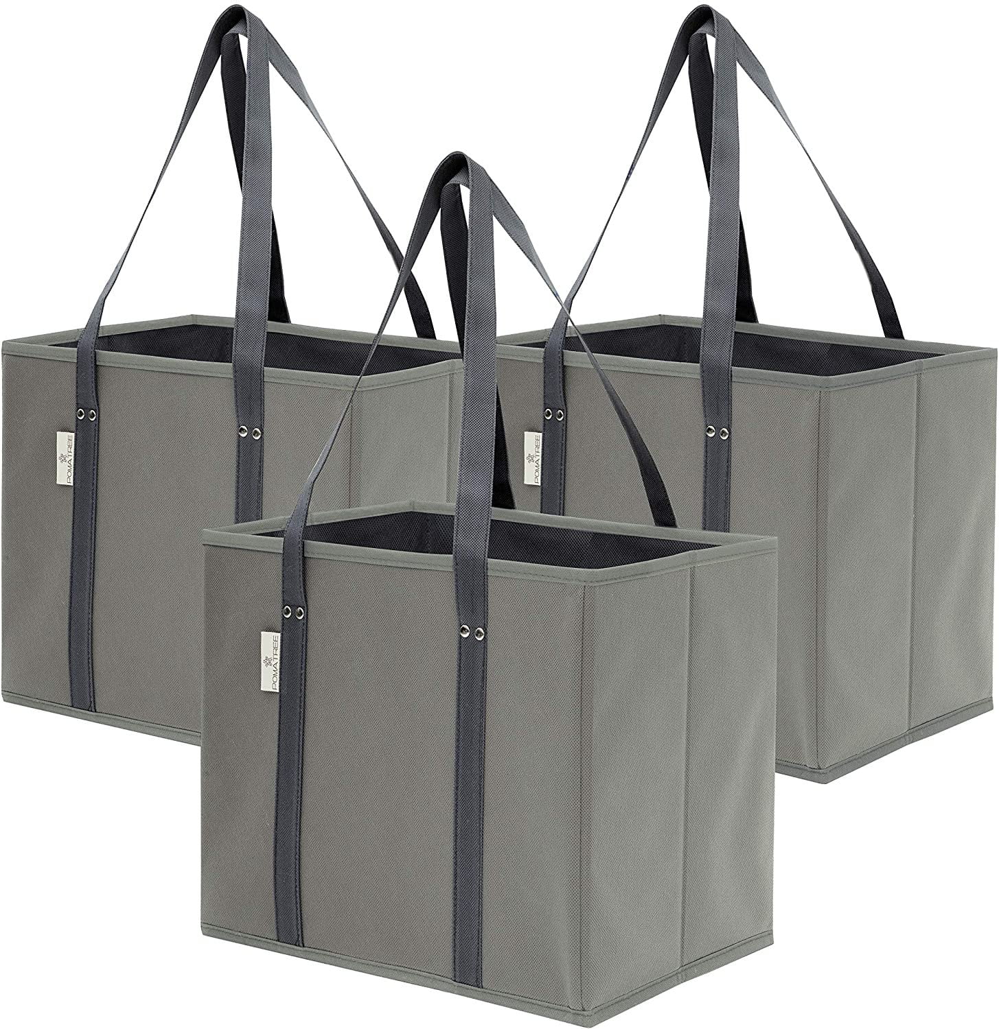 Reusable Grocery Bags100-POUNDER Extra Heavy Duty 3-PACK Grocery Bag Sack Foldable 100-lb Capacity 12.5 L X 9W X 15H Inches