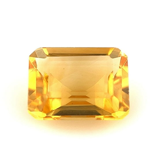 Certified Real 2 Carat Yellow Citrine Emerald Shape Step Cut 9x7 mm Loose Gemstone November Birthstone