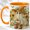 Orange, variant on Sunflower Witch Ghost Coffee Mug, Rustic Fall Mug, Ceramic 11 oz