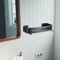 thumbnail image 3 of Shower Adhesive Wall Mounted Corner Caddy Shelf Aluminum Shampoo Holder Storage for Toilet - Square Black, 3 of 7