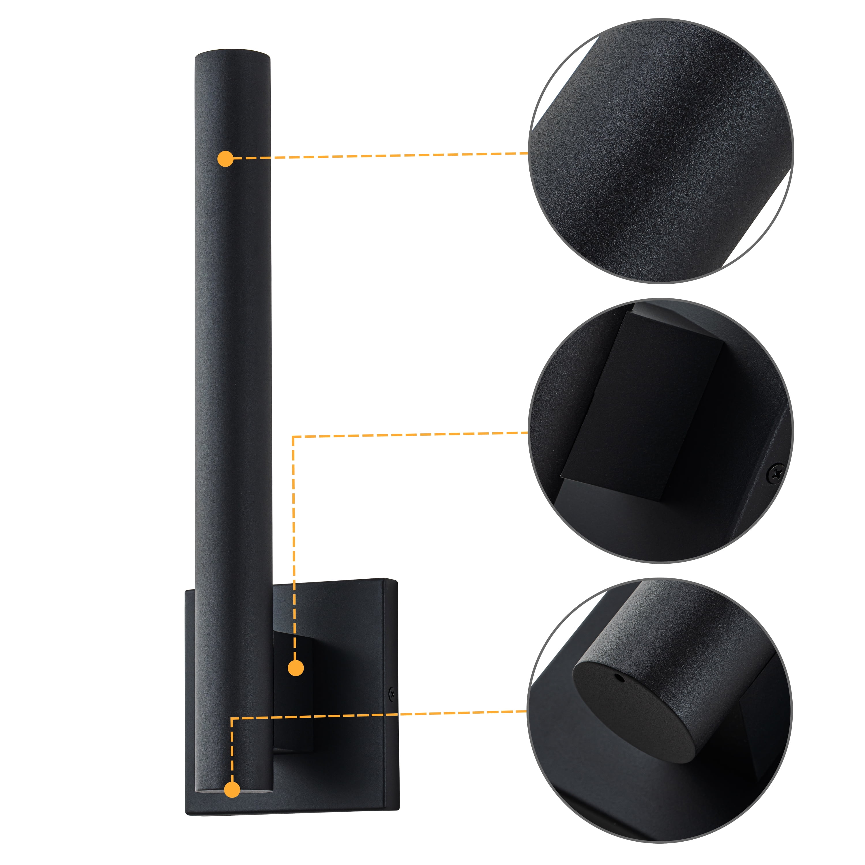 C Cattleya 1-Light Matte Black Dimmable LED Outdoor Wall Light with Frosted Glass Diffuser