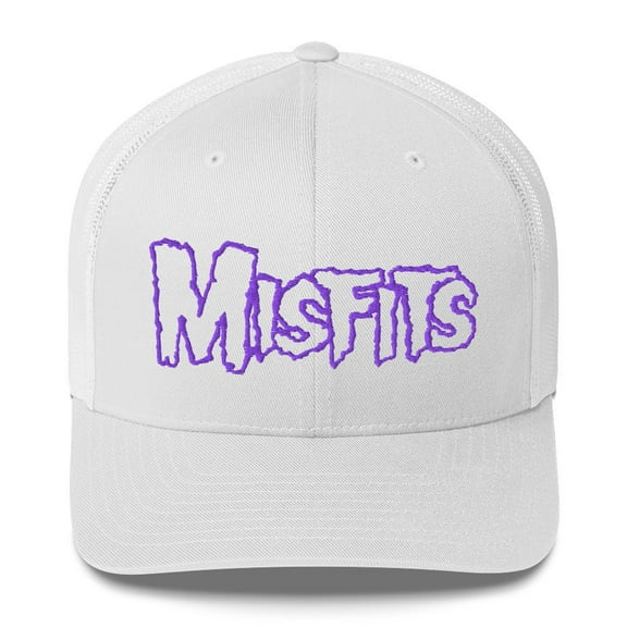 Misfits - Purple on White Trucker HD Embroidered Hat