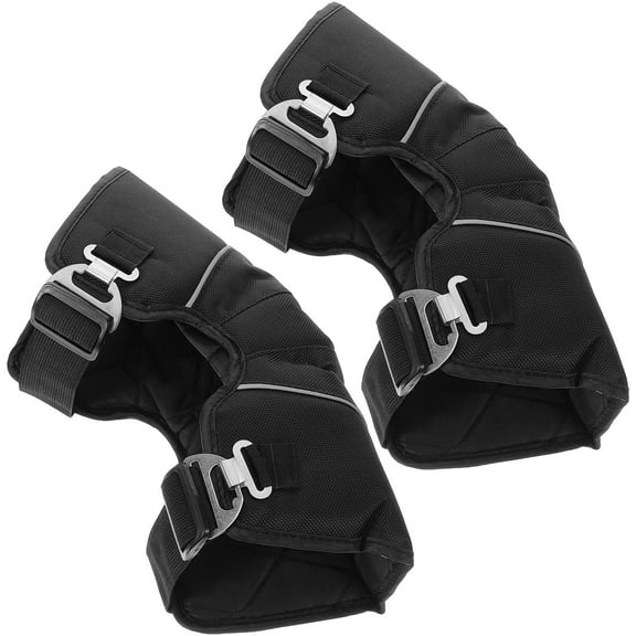 Clispeed 2Pcs Dirt Bike Knee Pads Black PU and Oxford Fabric Short Design Cushioning for Outdoor Sports