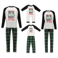 thumbnail image 1 of Kmbangi Matching Family Christmas Pajamas Letter Raglan Tops + Plaid Pants, 1 of 9