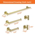 thumbnail image 2 of Minimalist design for bathroom, five piece set of hardware pendant Set SUS304 material, sturdy and durable Brushed Gold, 2 of 11