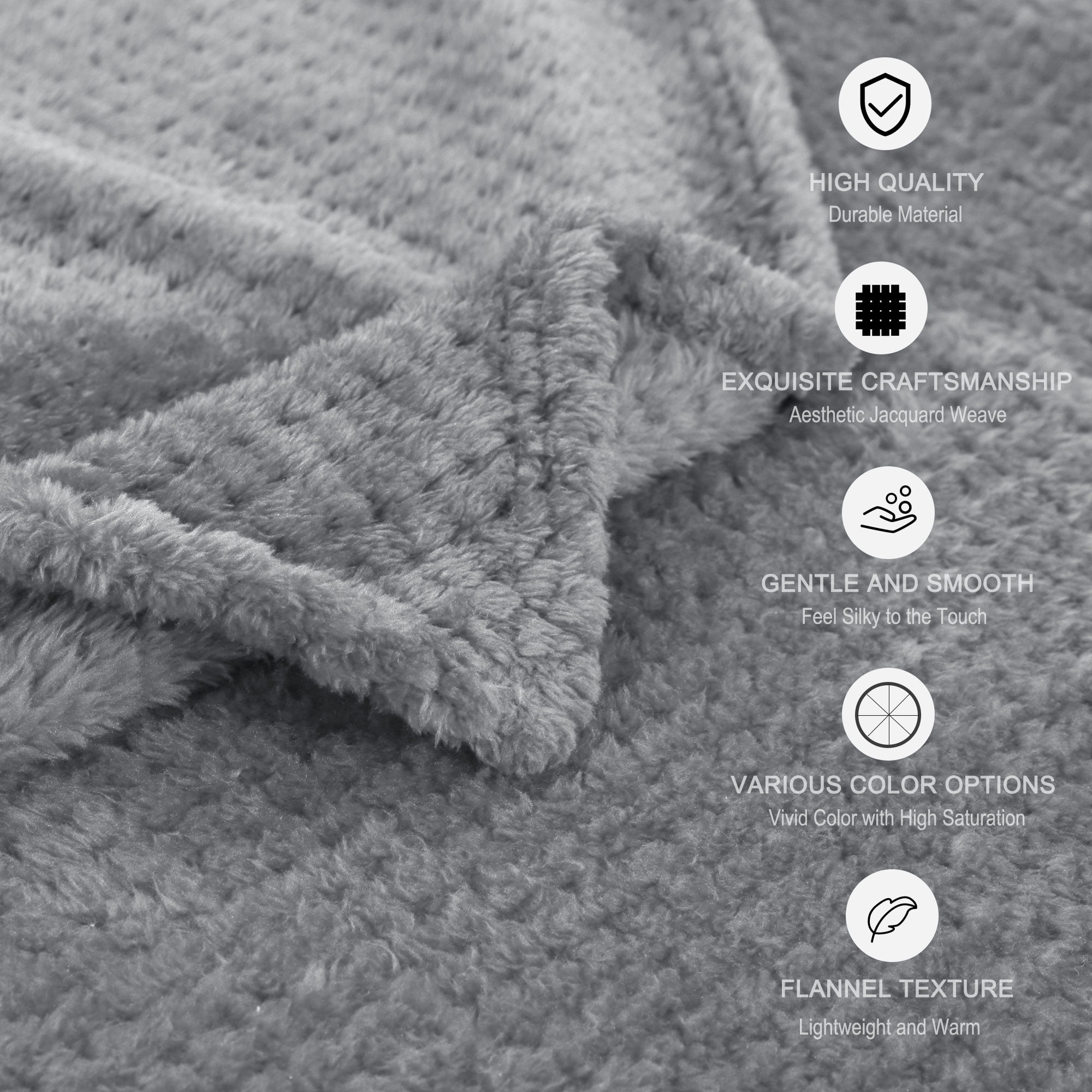 Unique Bargains Soft Flannel Fleece Velvet Blanket Light Gray 90" x 108"