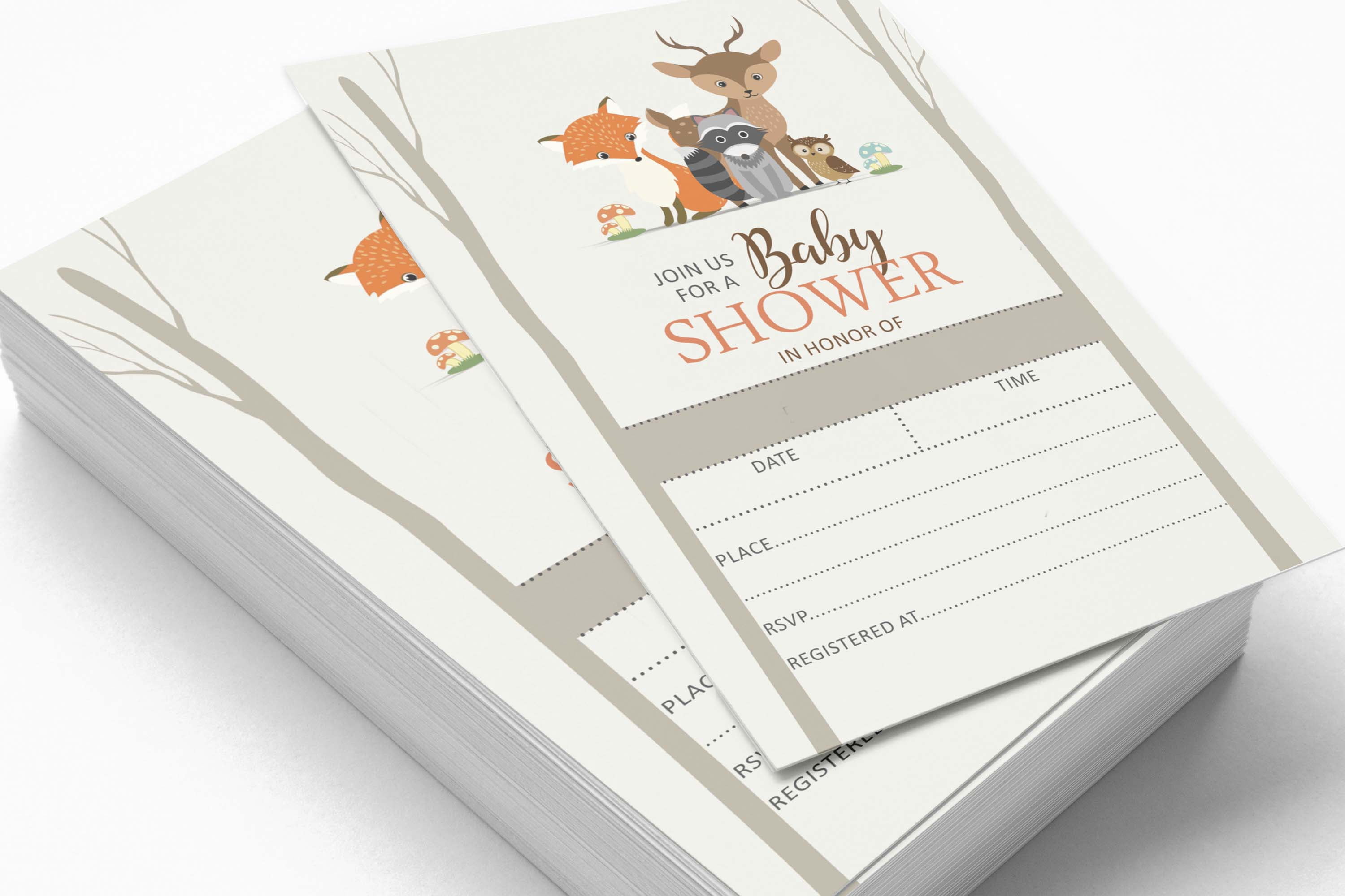 Inkdotpot 30 Fill In StyleBaby Shower Invitation Cards Jungle Animals Gender Neutral Blank Invites