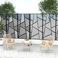 thumbnail image 3 of Neutypechic Privacy Screen Freestanding Room Divider Outdoor Privacy Metal Fence Panel Series Black 6.3 ft. H X 4 ft. W, 3 of 6