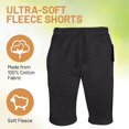 thumbnail image 4 of JMR Men's 100% Cotton Lounge Fleece Shorts, Drawstring Sweat Jogger Running Shorts with Pockets, 4 of 7