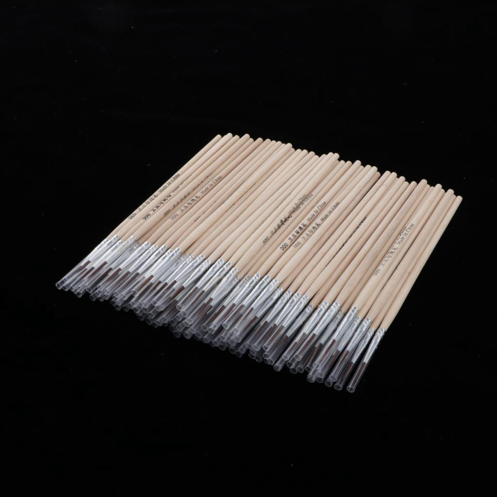 100x Lots Wooden Pointed Tips Brush Painting , 7x2mm