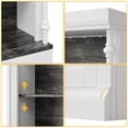 thumbnail image 4 of Librero de 5 niveles con gabinete de doble puerta y luces LED, estructura moderna con detalles de columna romana y amplio espacio de almacenamiento, acabado blanco cálido y gris oscuro, 4 of 8