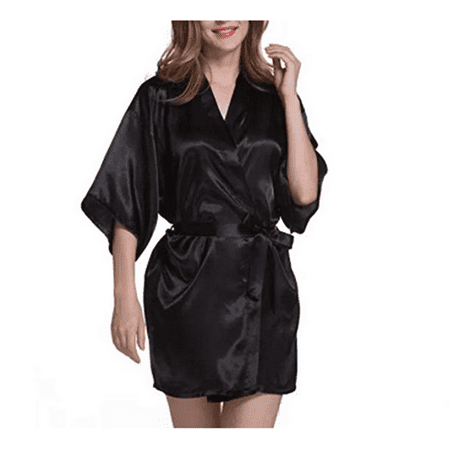 Womens Sexy Silk Satin Robes Sleep Dress Kimono Nightwear Babydoll Sleepwear Bathrobe