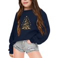 thumbnail image 1 of PMVFHDE Liquidation Chandail Vintage pour Enfants Automne et Hiver à Manches Longues Mode Imprimé Col Rond Chandail à Capuchon pour Garçons et Filles Plus Chaud Manteau à Capuchon Chandail Enfants, Marine, 6-7 Ans, 1 of 4