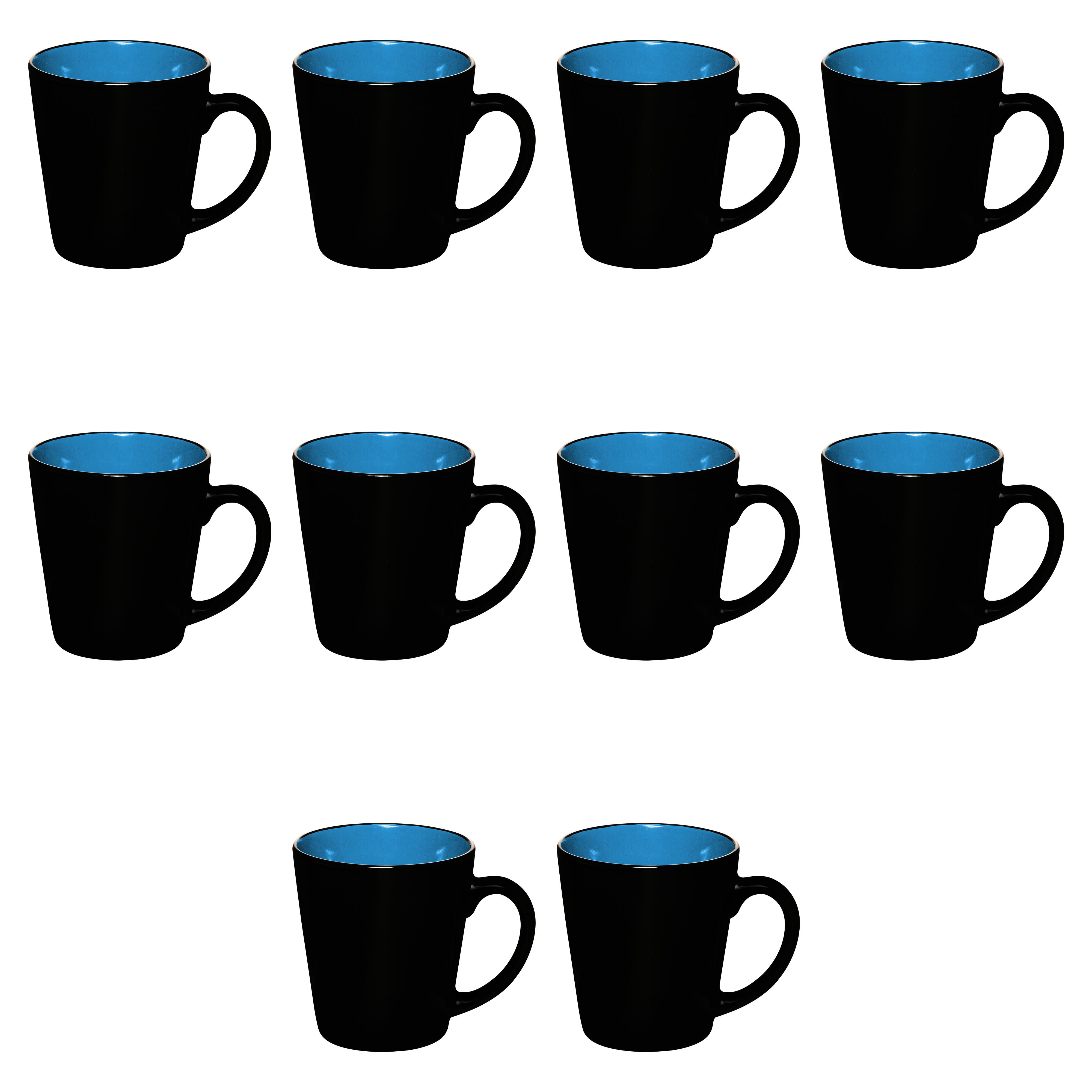 Ceramic Coffee Latte Mugs 12 oz. Set of 10, Bulk Pack Perfect for Coffee, Tea, Espresso, Hot