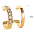 thumbnail image 5 of Grandest Birch 1Pc Ear Cuff C Shaped Shiny Copper Double Layer Rhinestone Ear Clips for Women Copper,Rhinestone Gold, 5 of 7