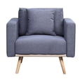 thumbnail image 6 of Easton Dark Gray Linen Fabric Chair with USB Charging Ports Pockets & Pillows, 6 of 6